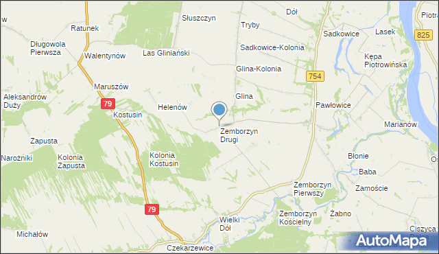 mapa Zemborzyn Drugi, Zemborzyn Drugi na mapie Targeo